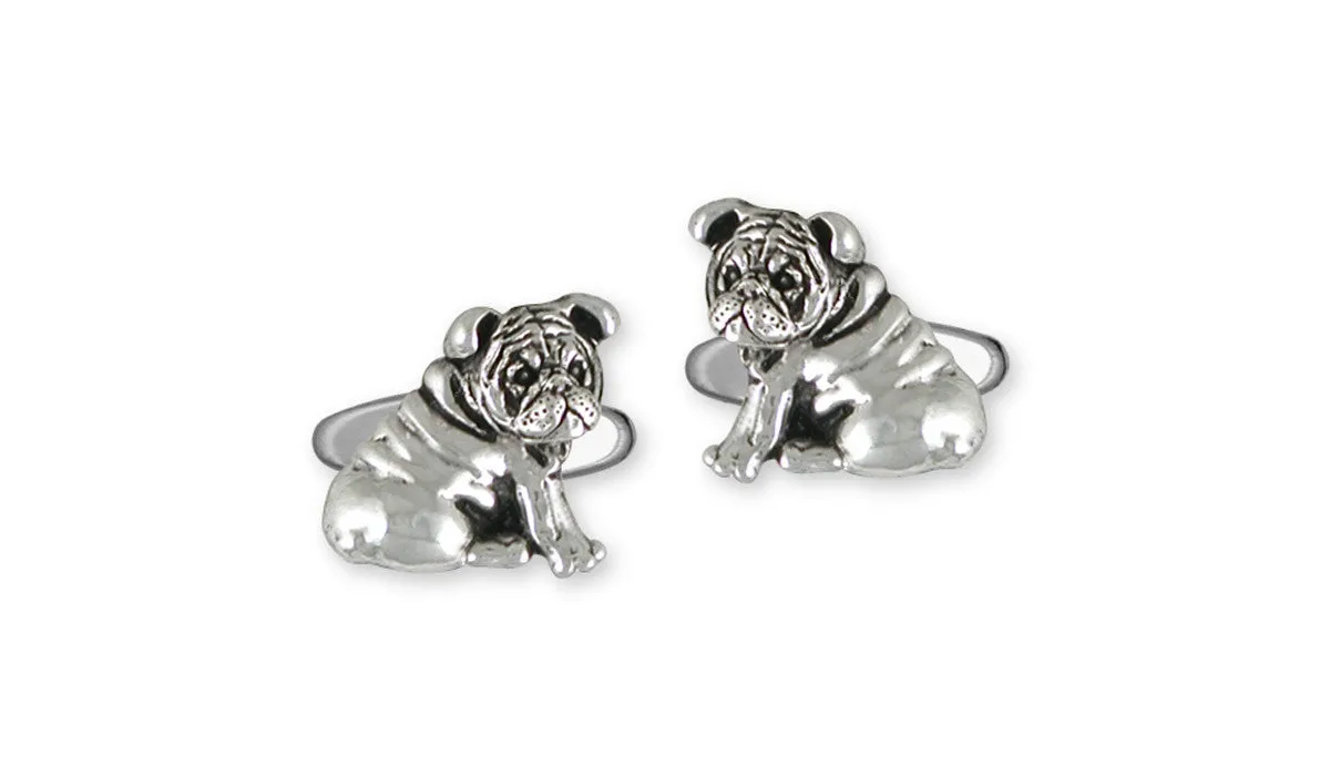 Bulldog Cufflinks Jewelry Sterling Silver Handmade Dog Cufflinks BD31-CL