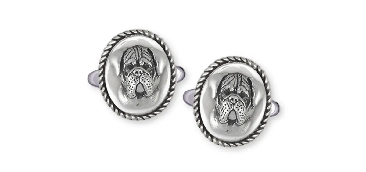 Bullmastiff Cufflinks Jewelry Sterling Silver Handmade Dog Cufflinks BM2-CL