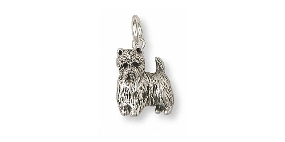 Cairn Terrier Charm Jewelry Sterling Silver Handmade Dog Charm CNWT34L-C