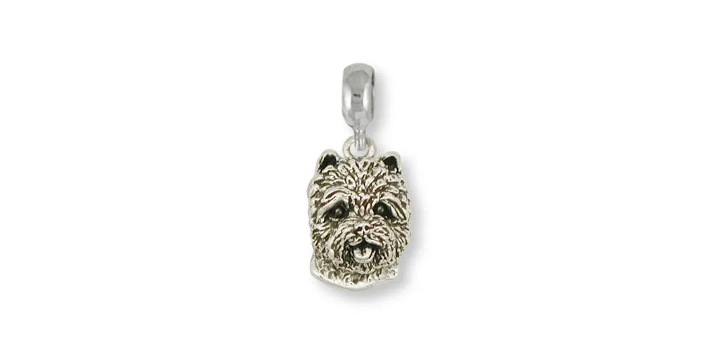 Cairn Terrier Charm Slide Jewelry Sterling Silver Handmade Dog Charm Slide CNWT13-PNS