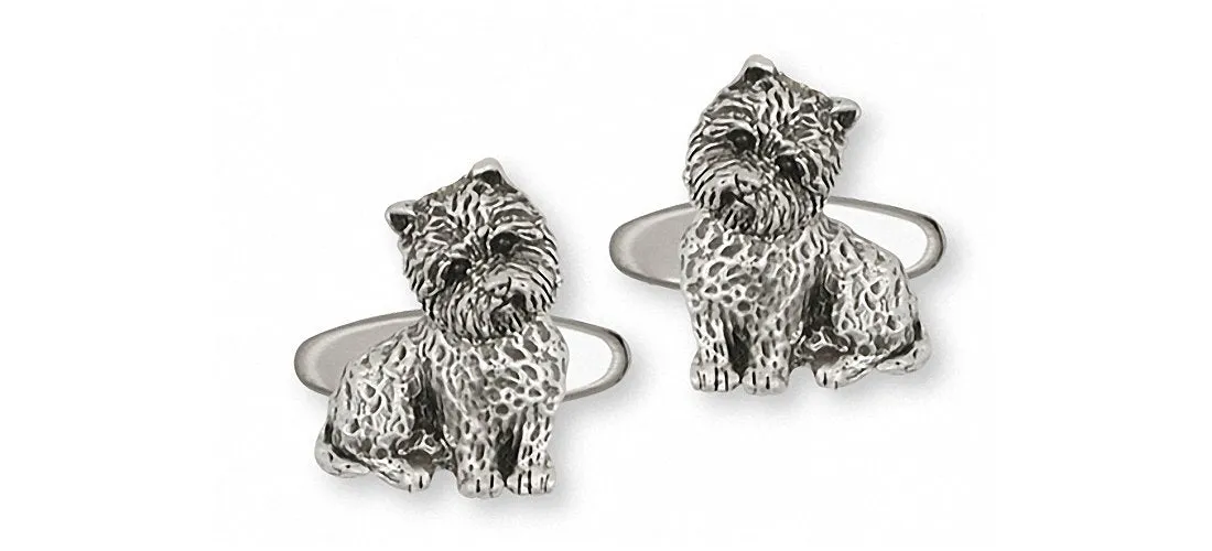 Cairn Terrier Cufflinks Jewelry Sterling Silver Handmade Dog Cufflinks CNWT7-CL