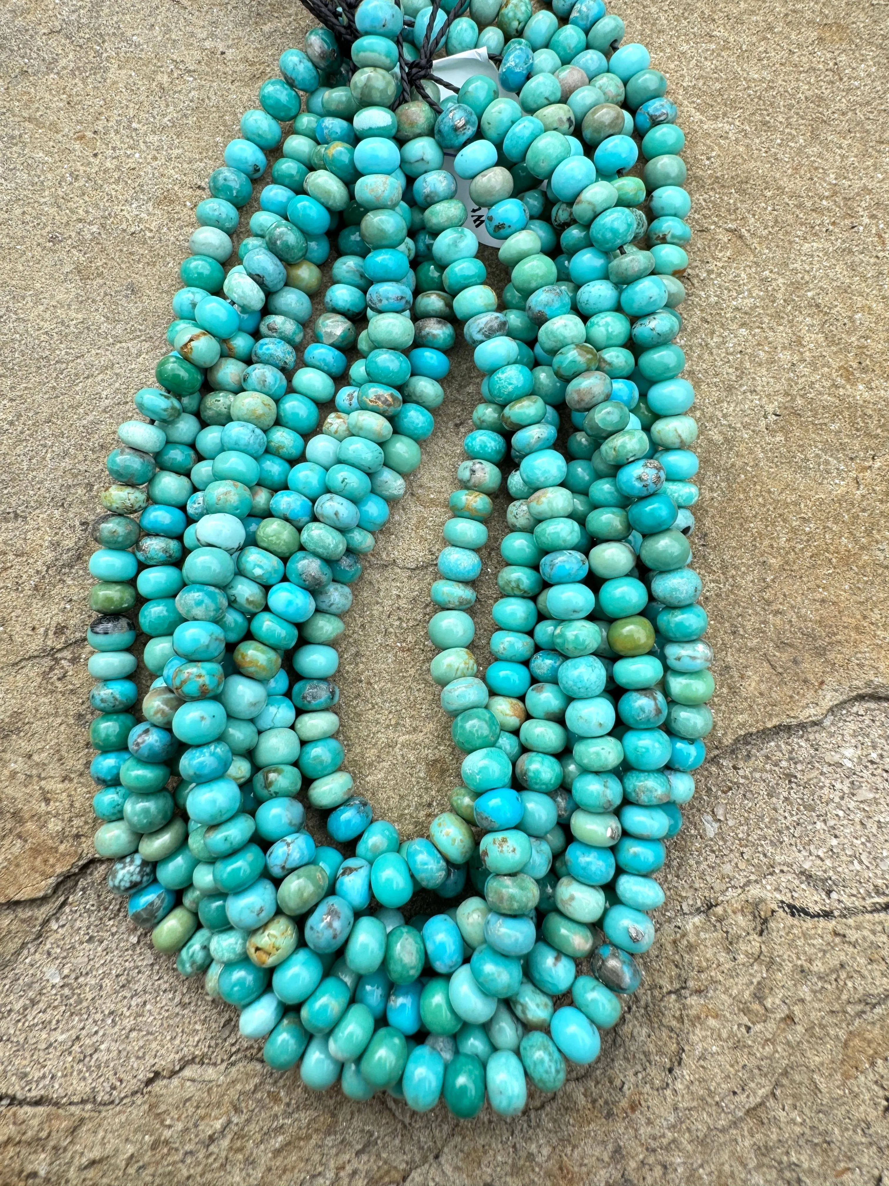 Campitos (Mex) Turquoise 5mm Rondelle Beads (9 inch Strands)