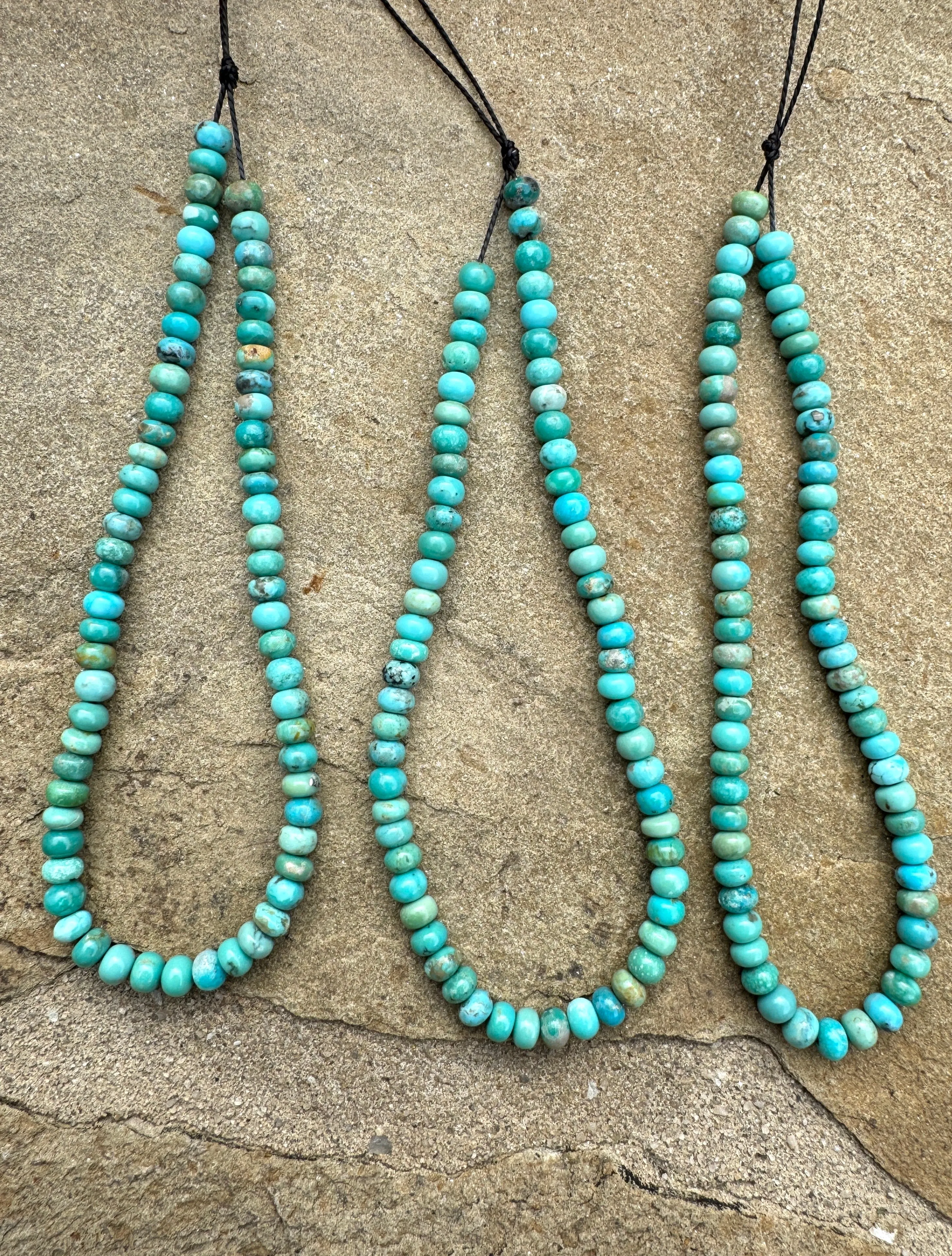 Campitos (Mex) Turquoise 5mm Rondelle Beads (9 inch Strands)