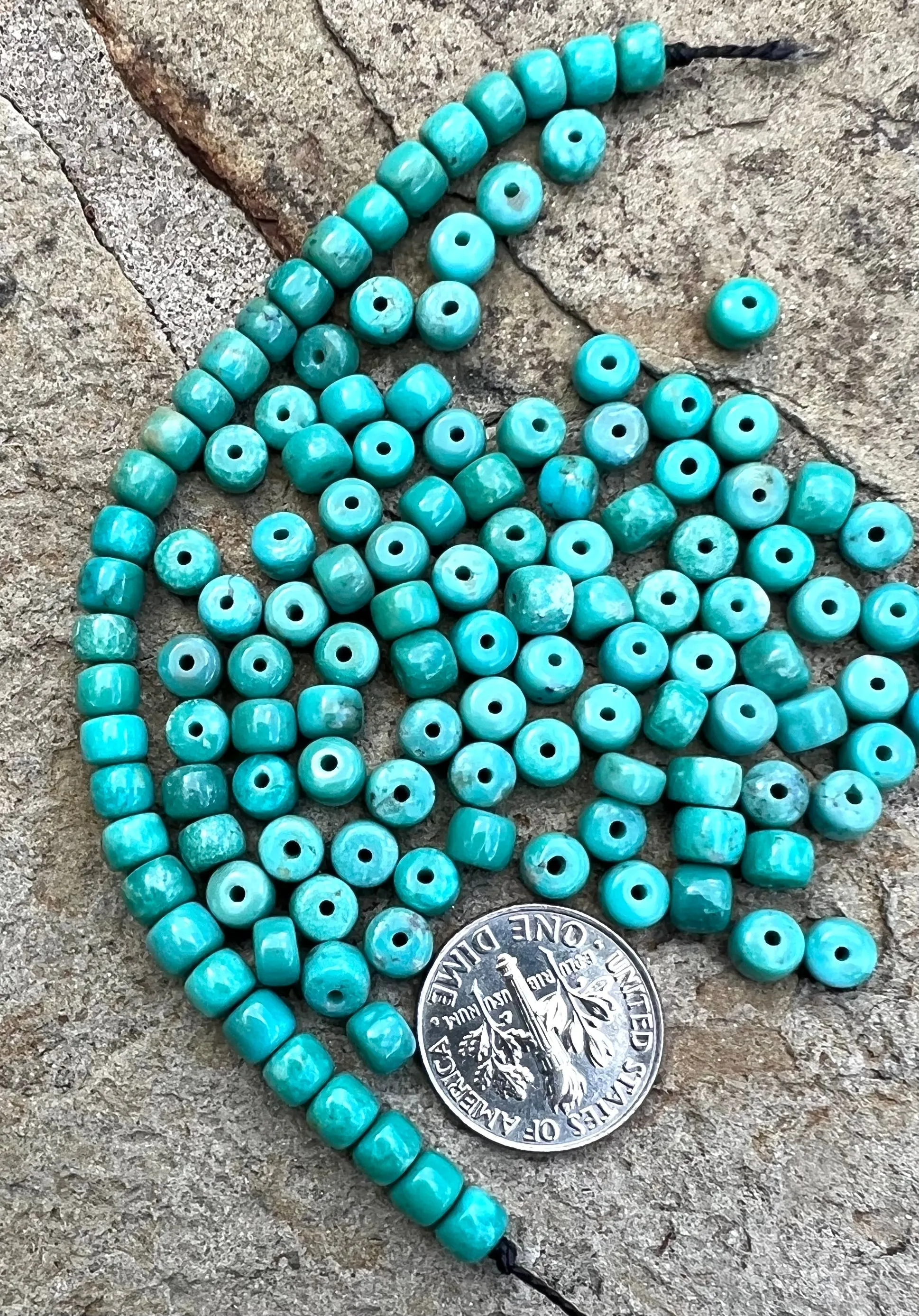 Campitos (Mex) Turquoise 5x4mm Pueblos Beads (Package of 10 beads)