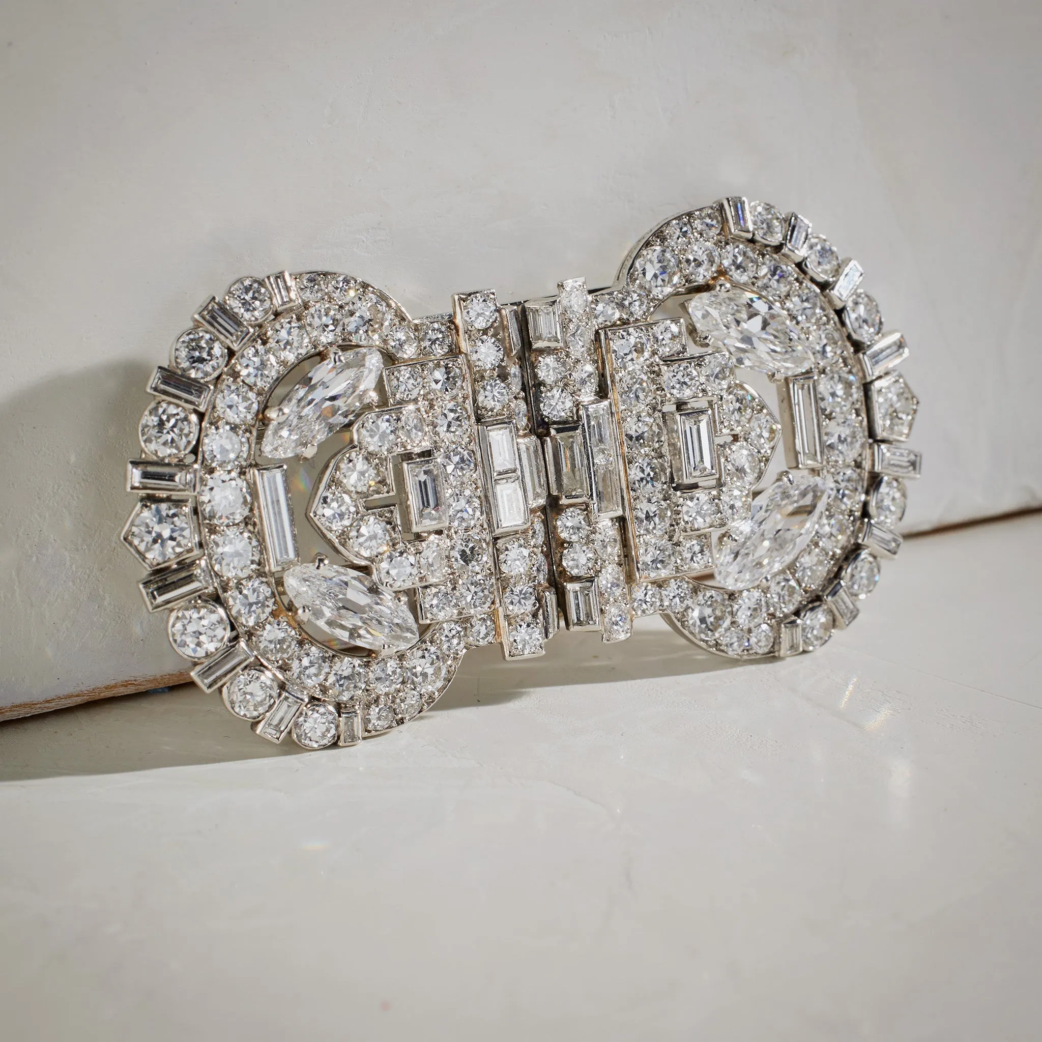 Cartier London Indian-Inspired Diamond Double Clip Brooch