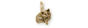 Cat Jewelry 14k Gold Handmade Cat Charm  MN4-CG