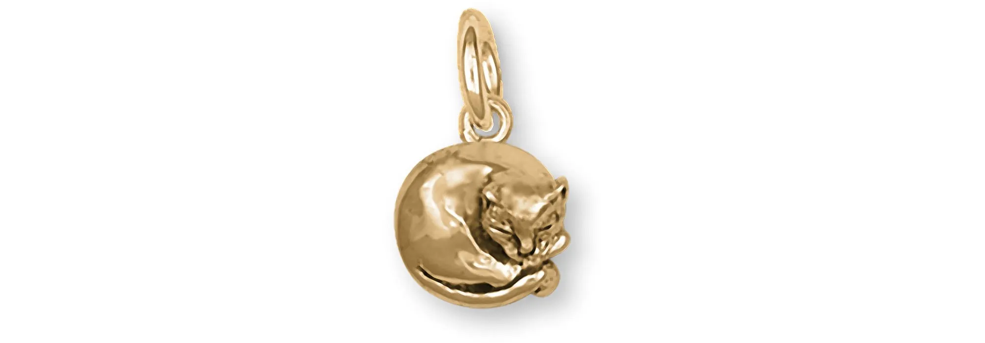 Cat Jewelry 14k Yellow Gold Handmade Cat Charm  CT38-CG