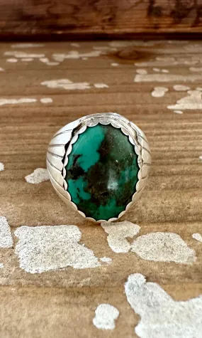 COLOR DE MI Alvery Smith Mens Ring, Sterling Silver w/ Tibetan Turquoise  Size 12