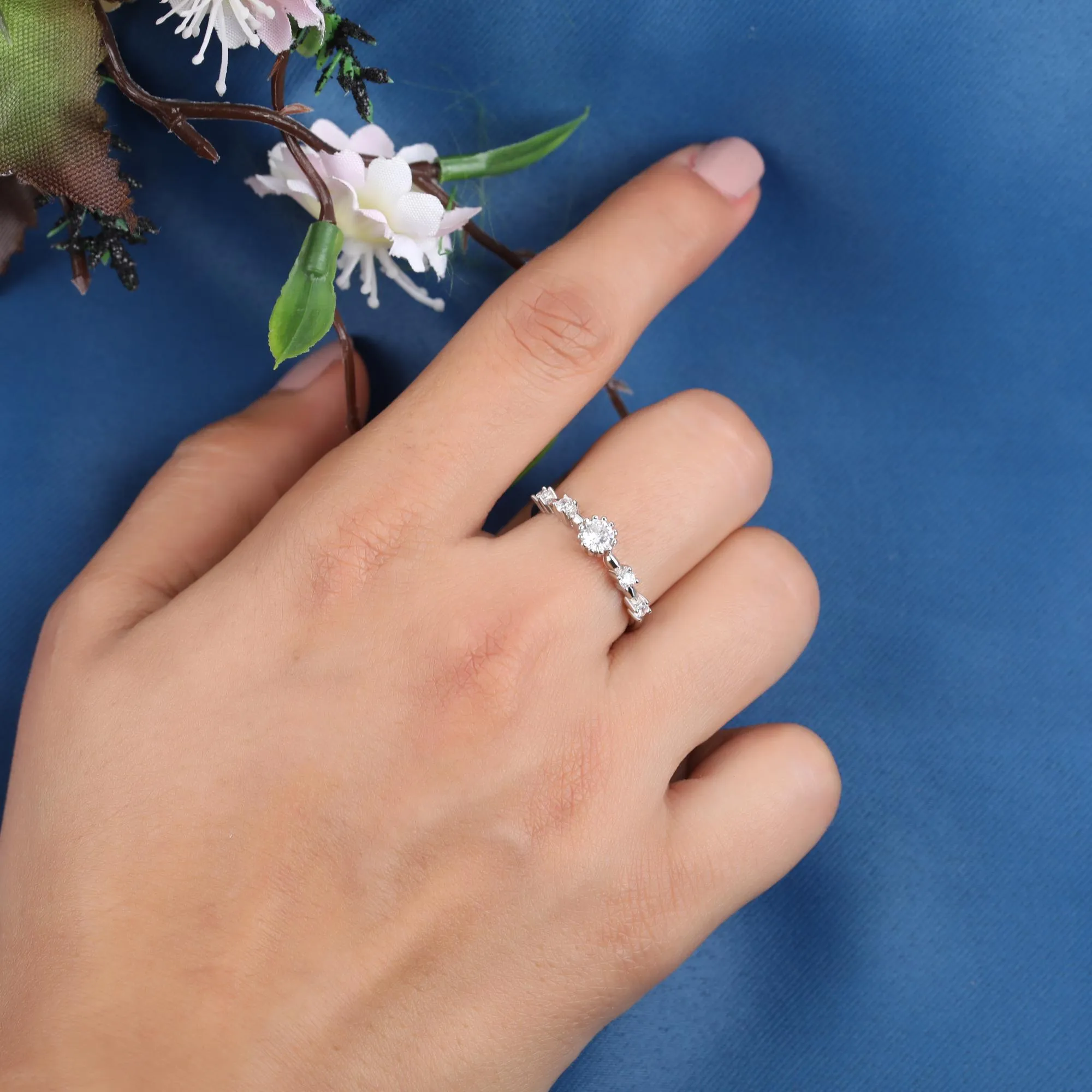 Dainty Lab Grown Diamond Engagement Ring