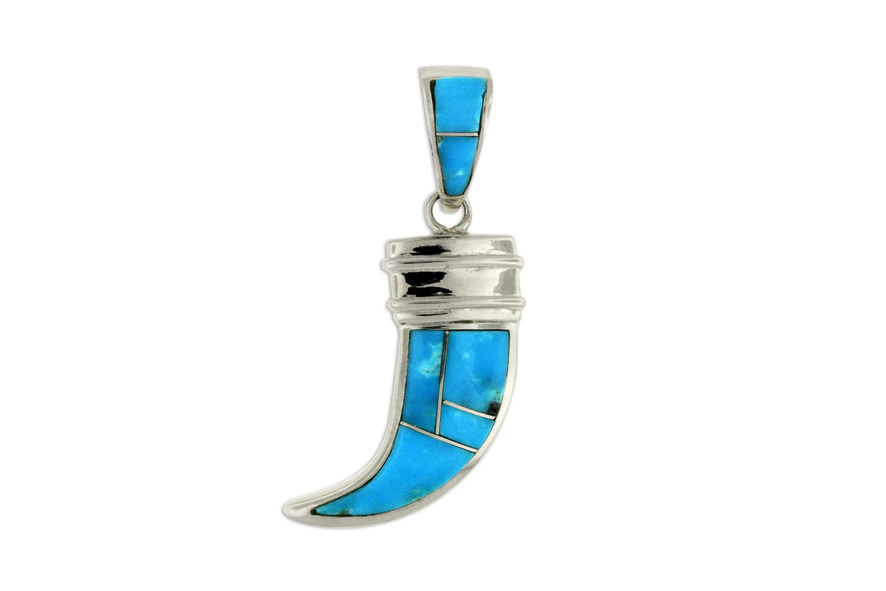 David Rosales Men's Turquoise Bear Claw Pendant