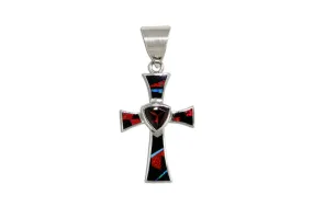 David Rosales Red Moon Cross Pendant