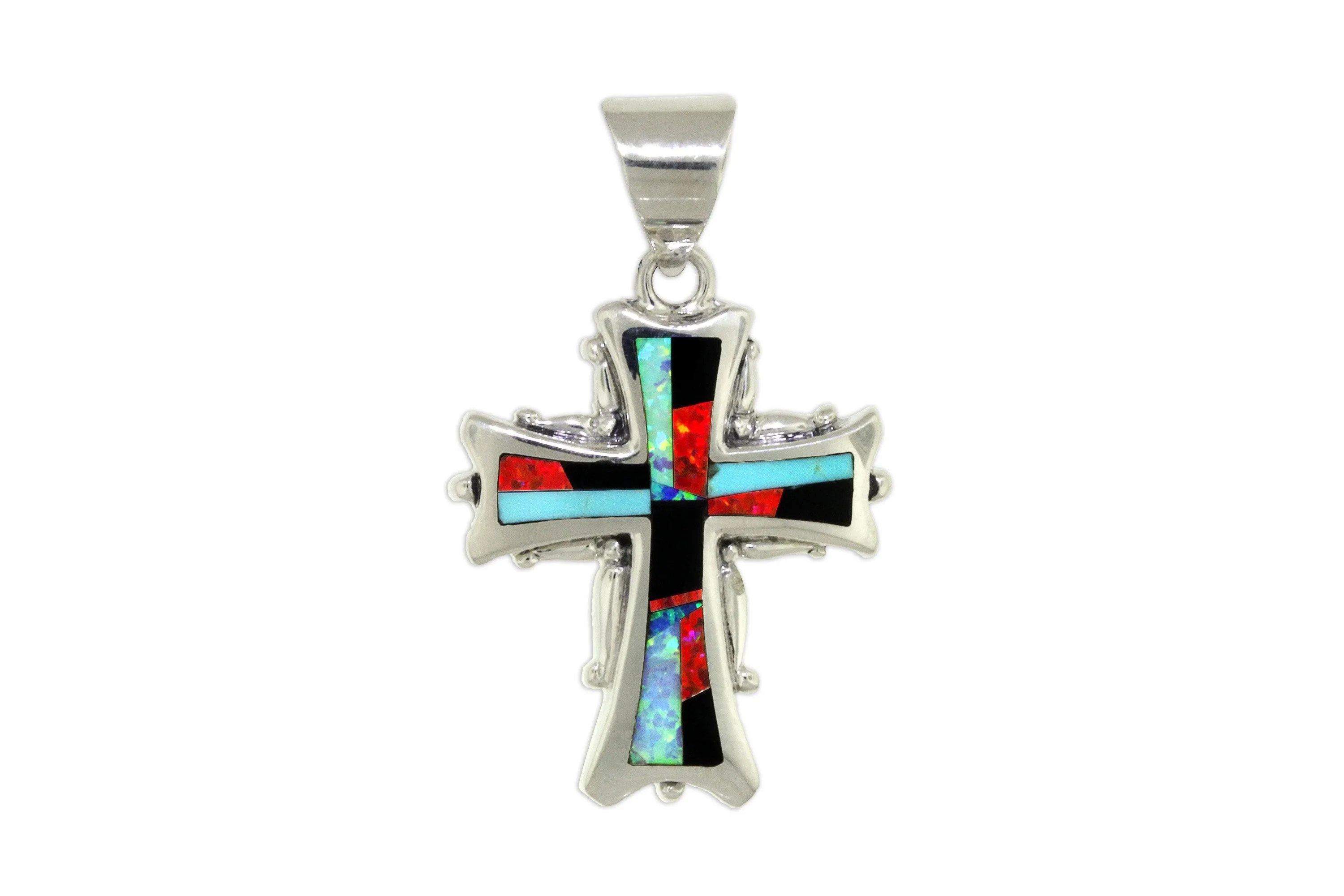 David Rosales Red Moon Cross Pendant