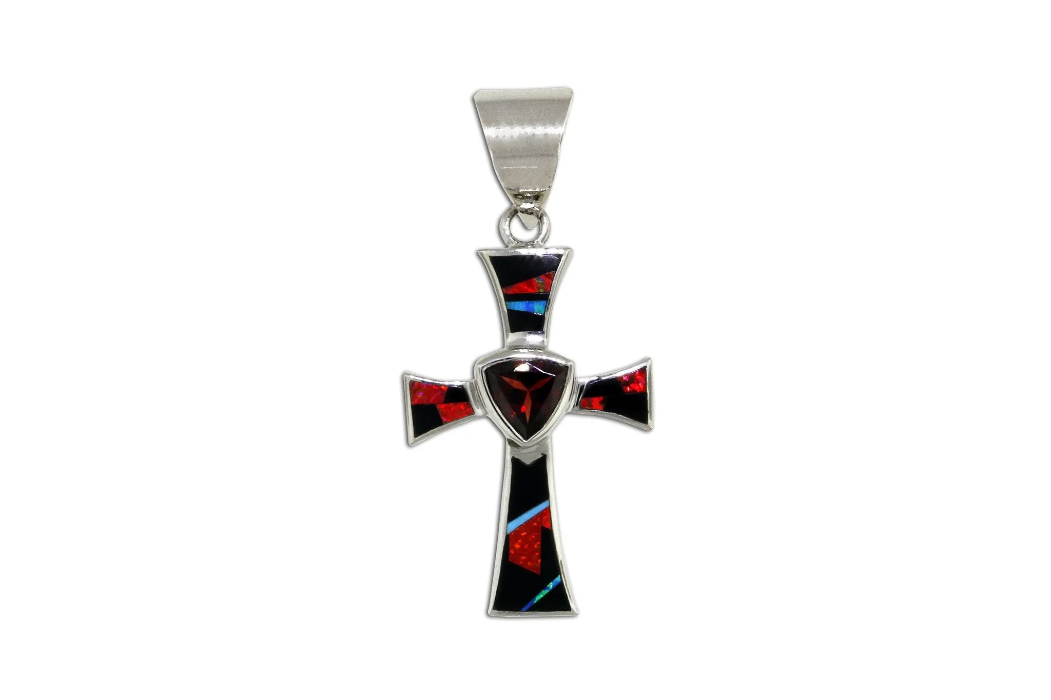 David Rosales Red Moon Cross Pendant