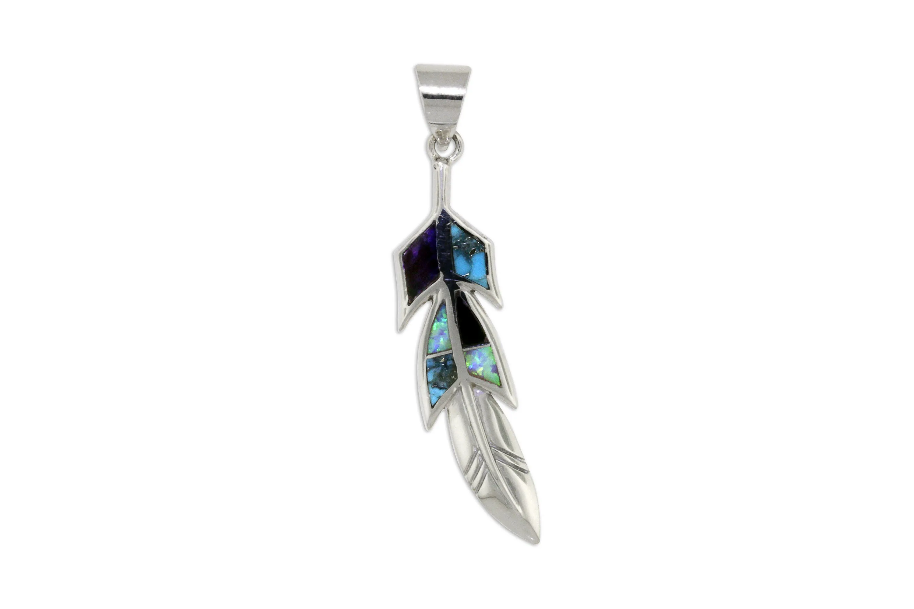 David Rosales Shalako Feather Pendant