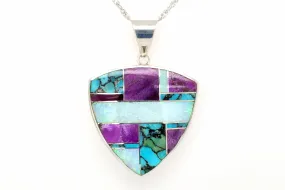 David Rosales Shalako Shield Turquoise Pendant