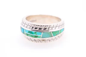 David Rosales Tire-Track Sonoran Turquoise Ring