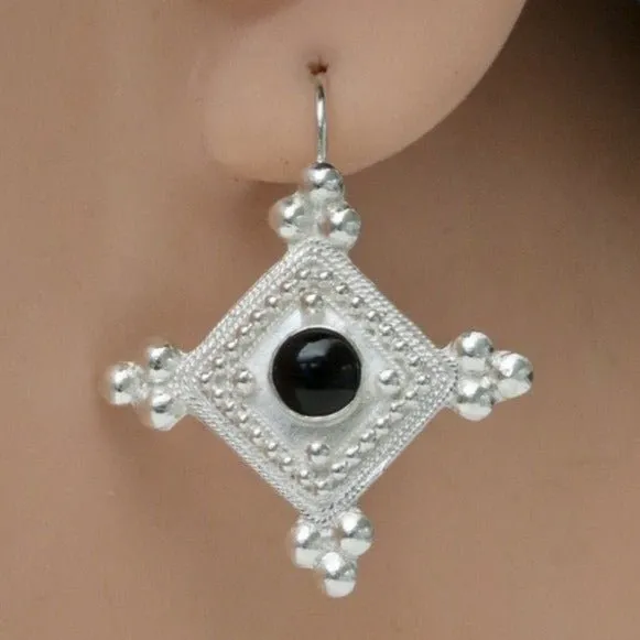 Devi Silver Garnet Earrings