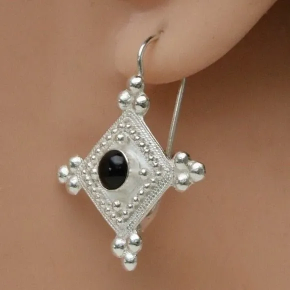 Devi Silver Garnet Earrings