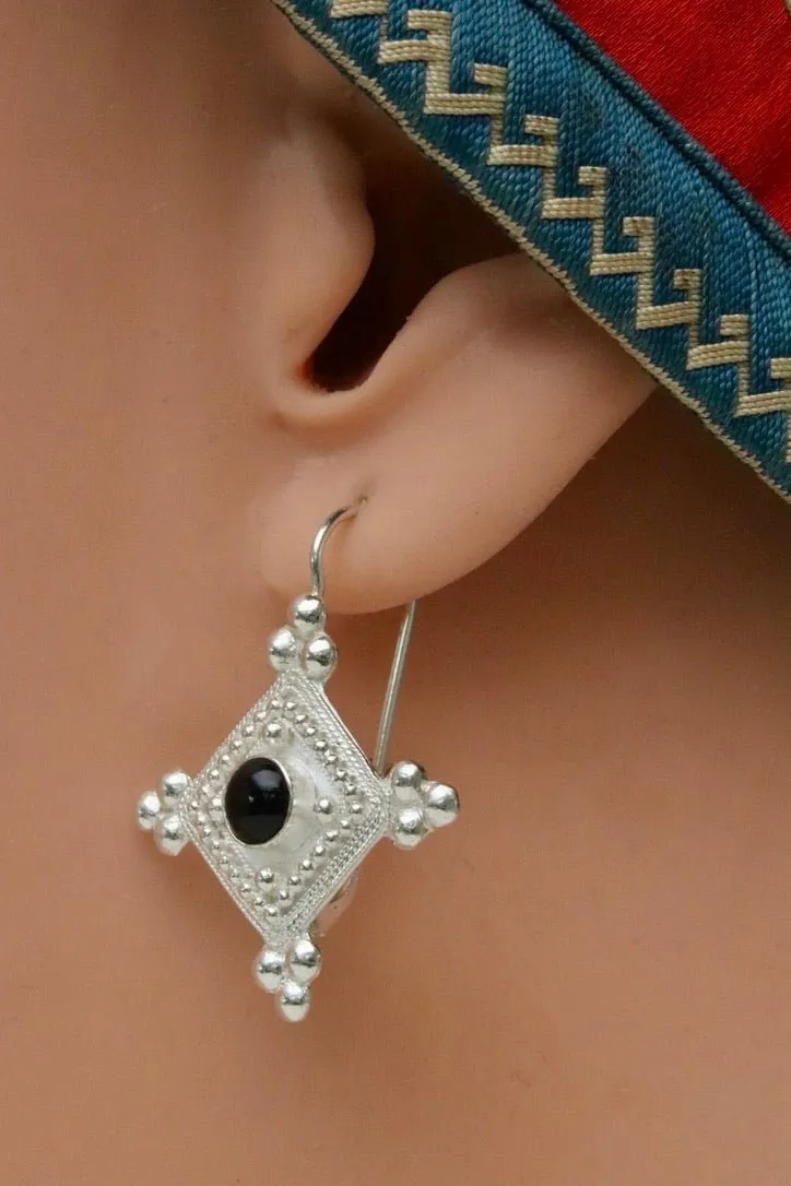 Devi Silver Garnet Earrings