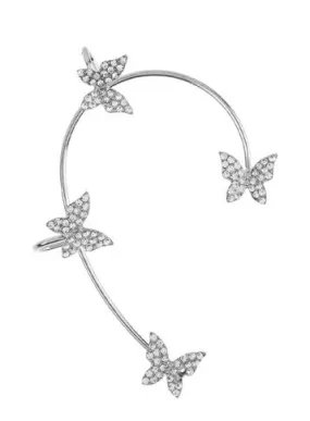 Earring Cuff - Butterfly Silver