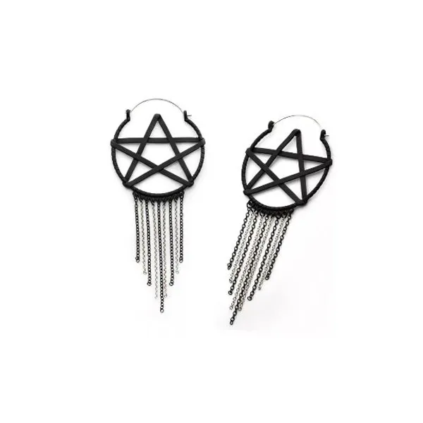 Earrings - Hoop Pentagram