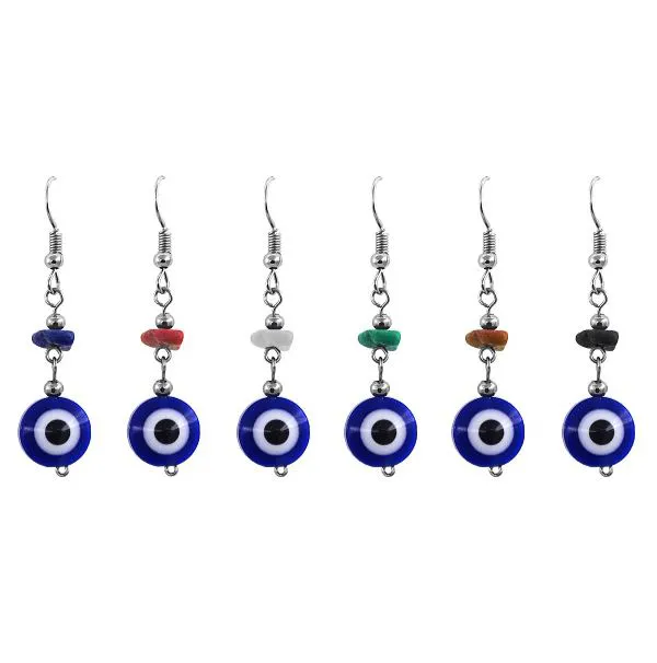 Earrings - Silver Hamsa Evil Eye