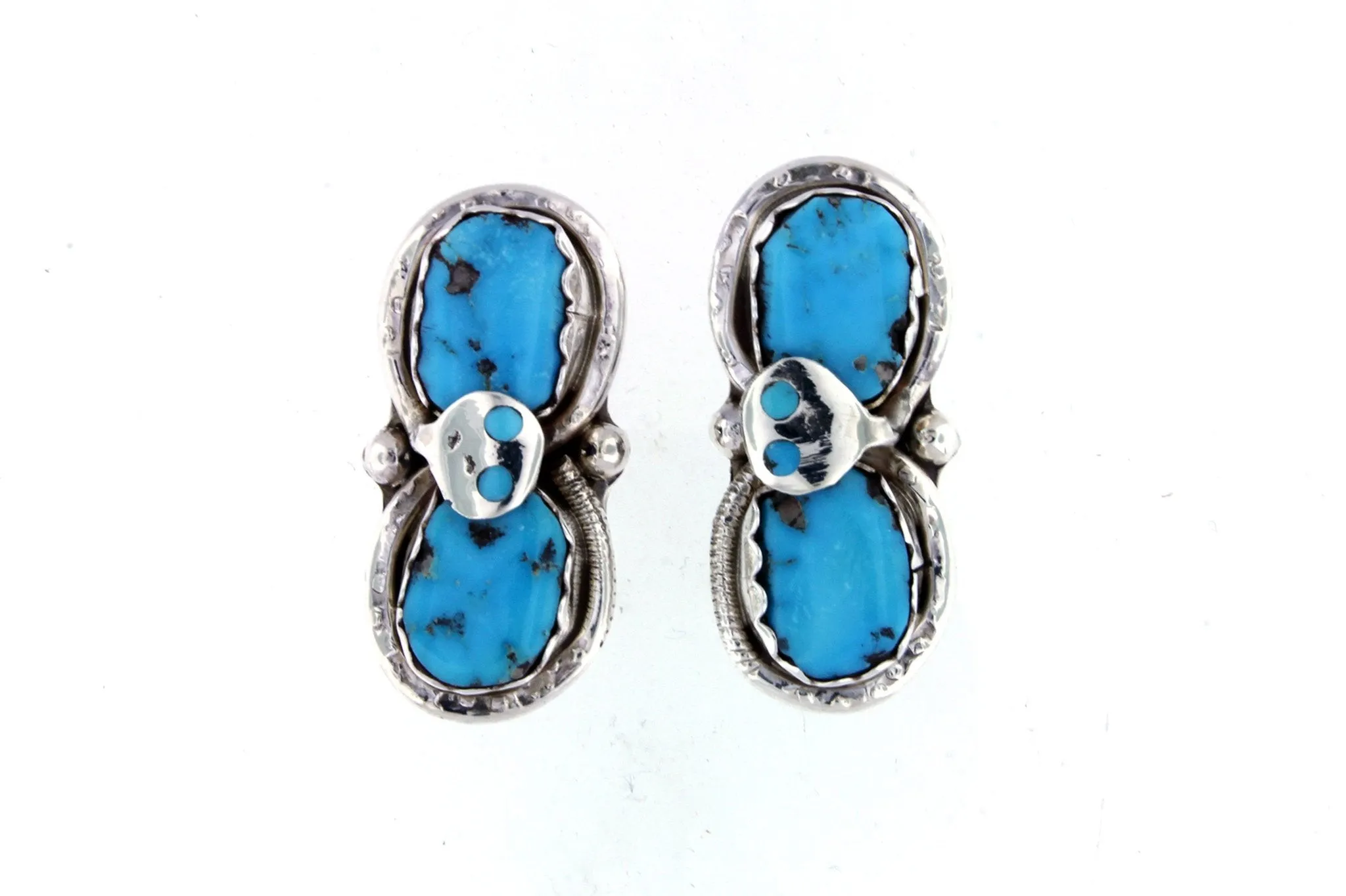 Effie Calavaza Turquoise Snake Earrings