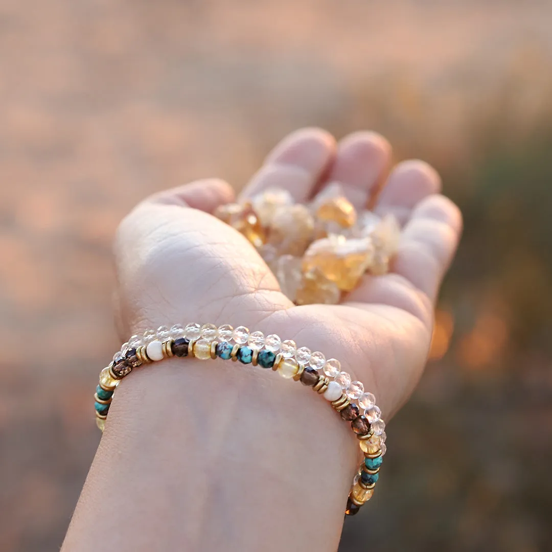 Energy and Abundance Smoky Quartz and Citrine Bracelet