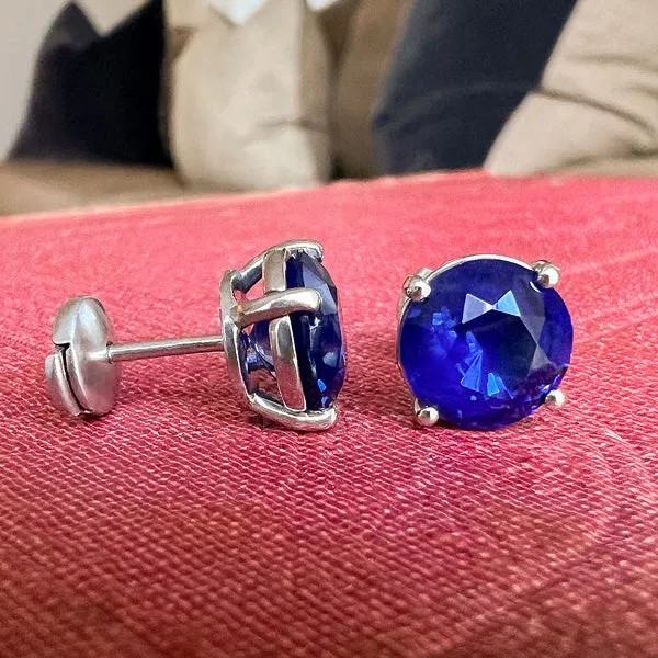 Estate Tiffany & Co. Sapphire Stud Earrings