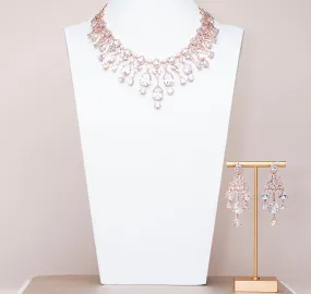 Falna Rose Gold Luxury Necklace & Earring Set By Jaipur Rose Luxury Indian Jewelry Onli