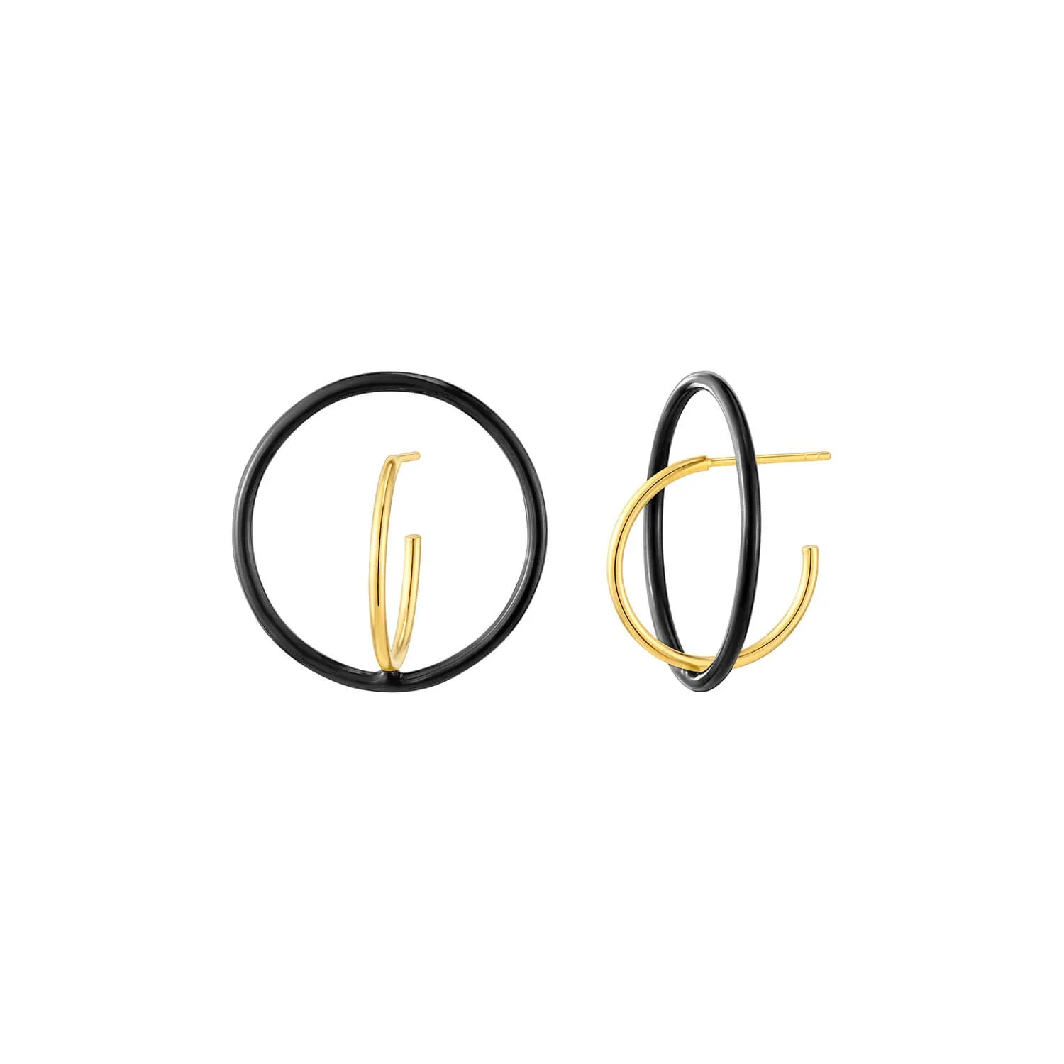 Floating Enamel Hoop Earrings