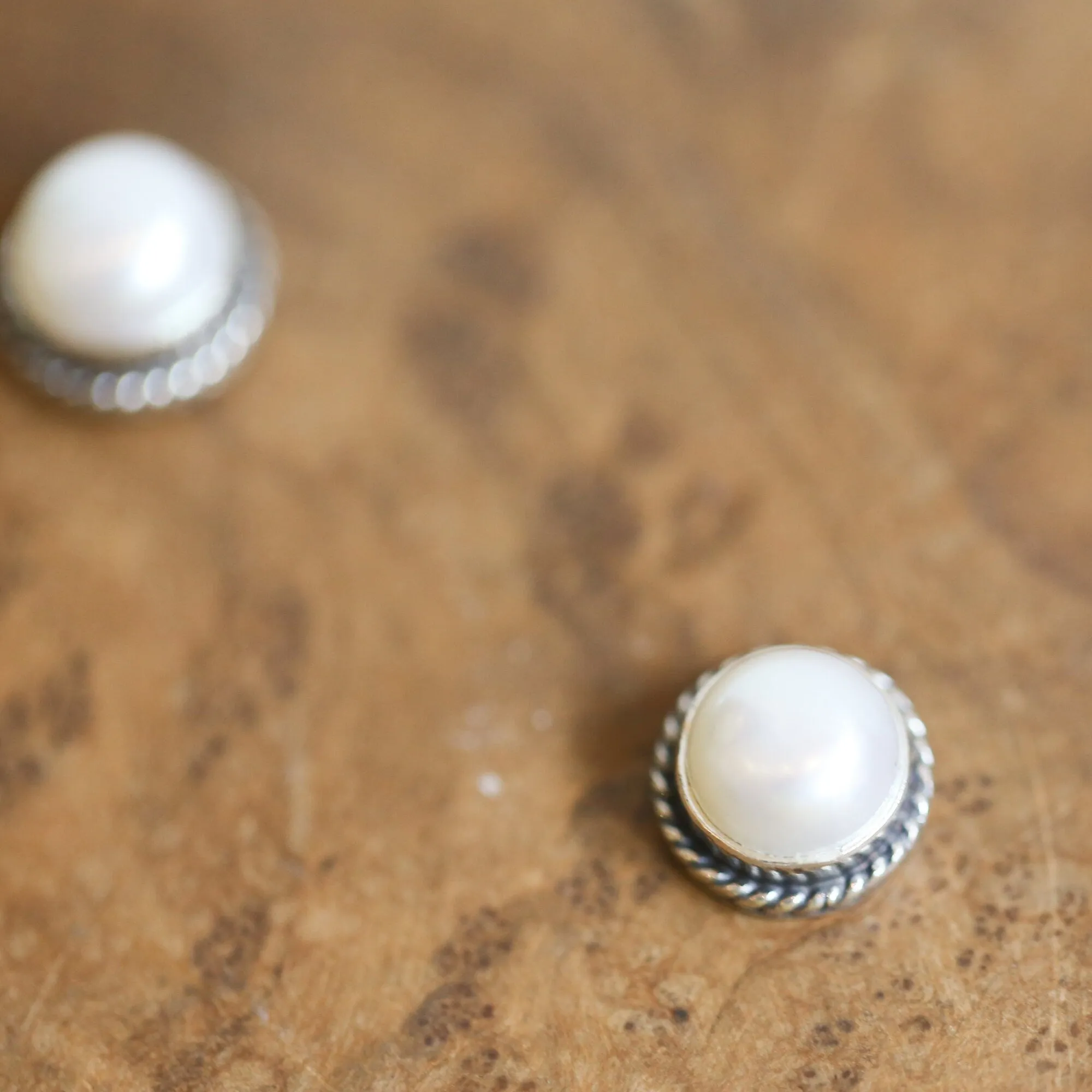 Freshwater Pearl Posts - Traditional Pearl Posts - Boho Pearl Posts - Silversmith Earrings