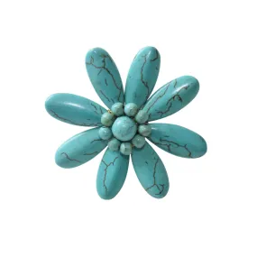 Gems Couture Jewelry Turquoise Adjustable Flower Ring