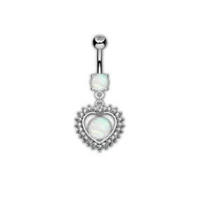 Genesis Opal Heart Belly Ring