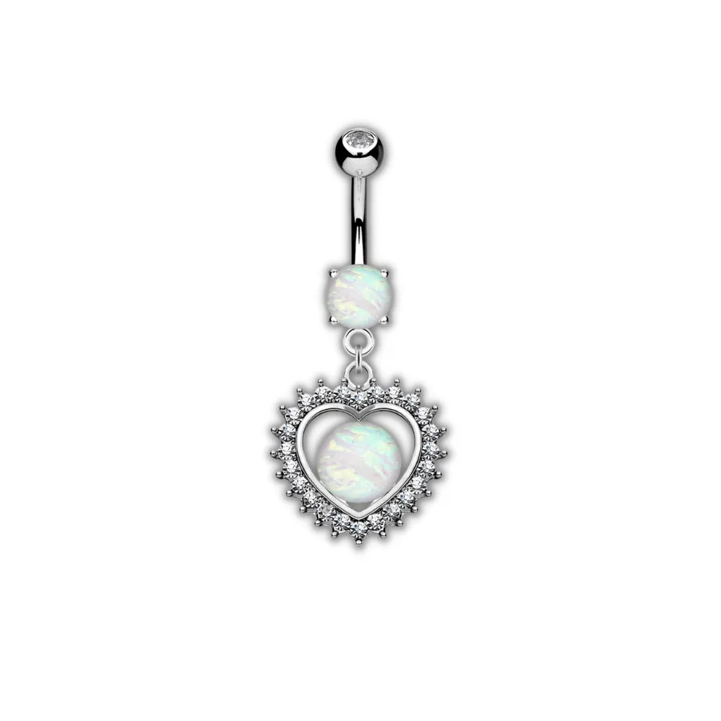 Genesis Opal Heart Belly Ring