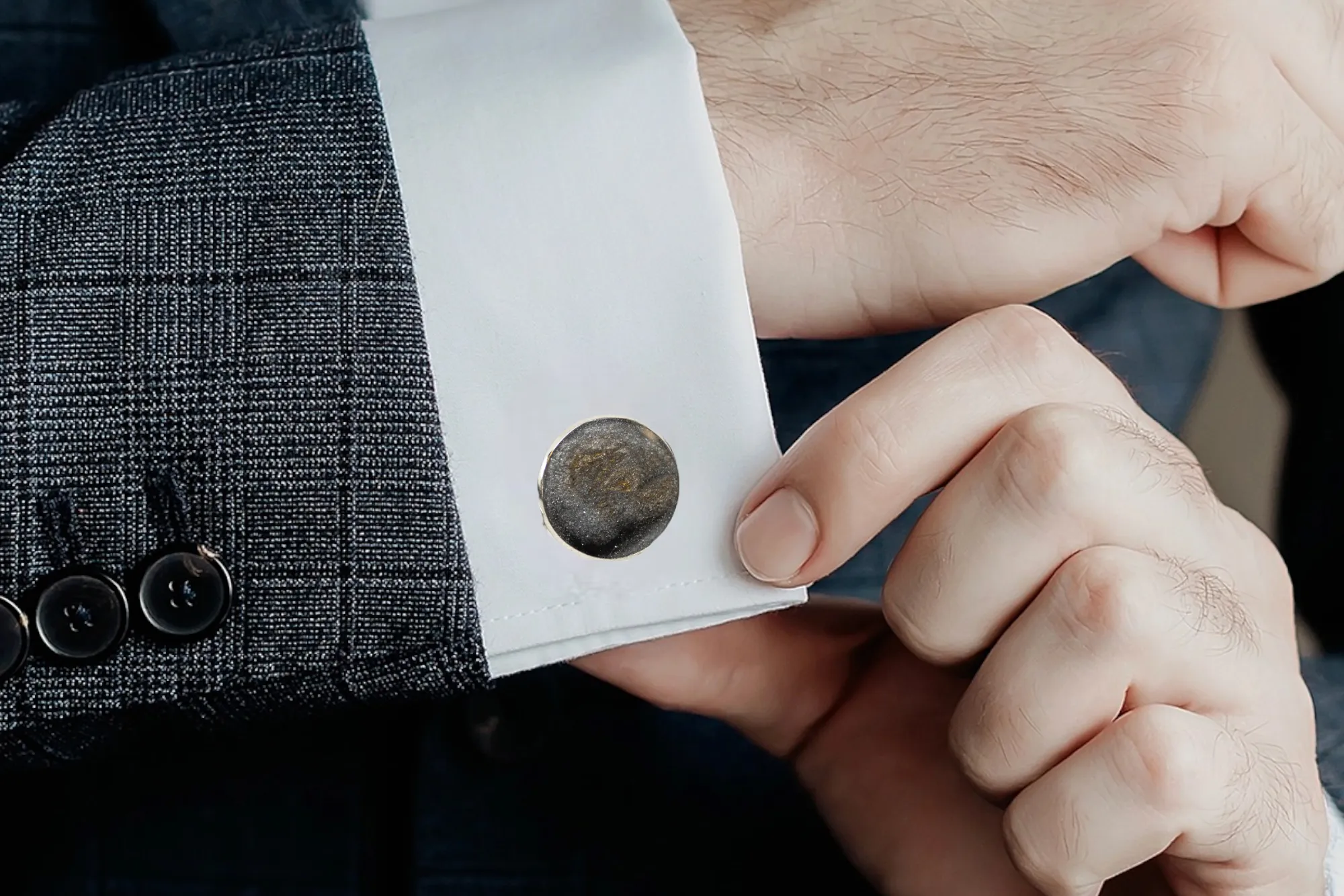 Go Gray Stainless Steel Cancer Awareness Cufflinks