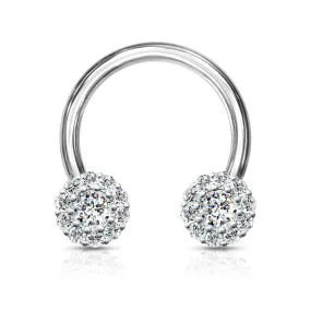 Horseshoe - 16g Cubic Zirconia Ball Ends