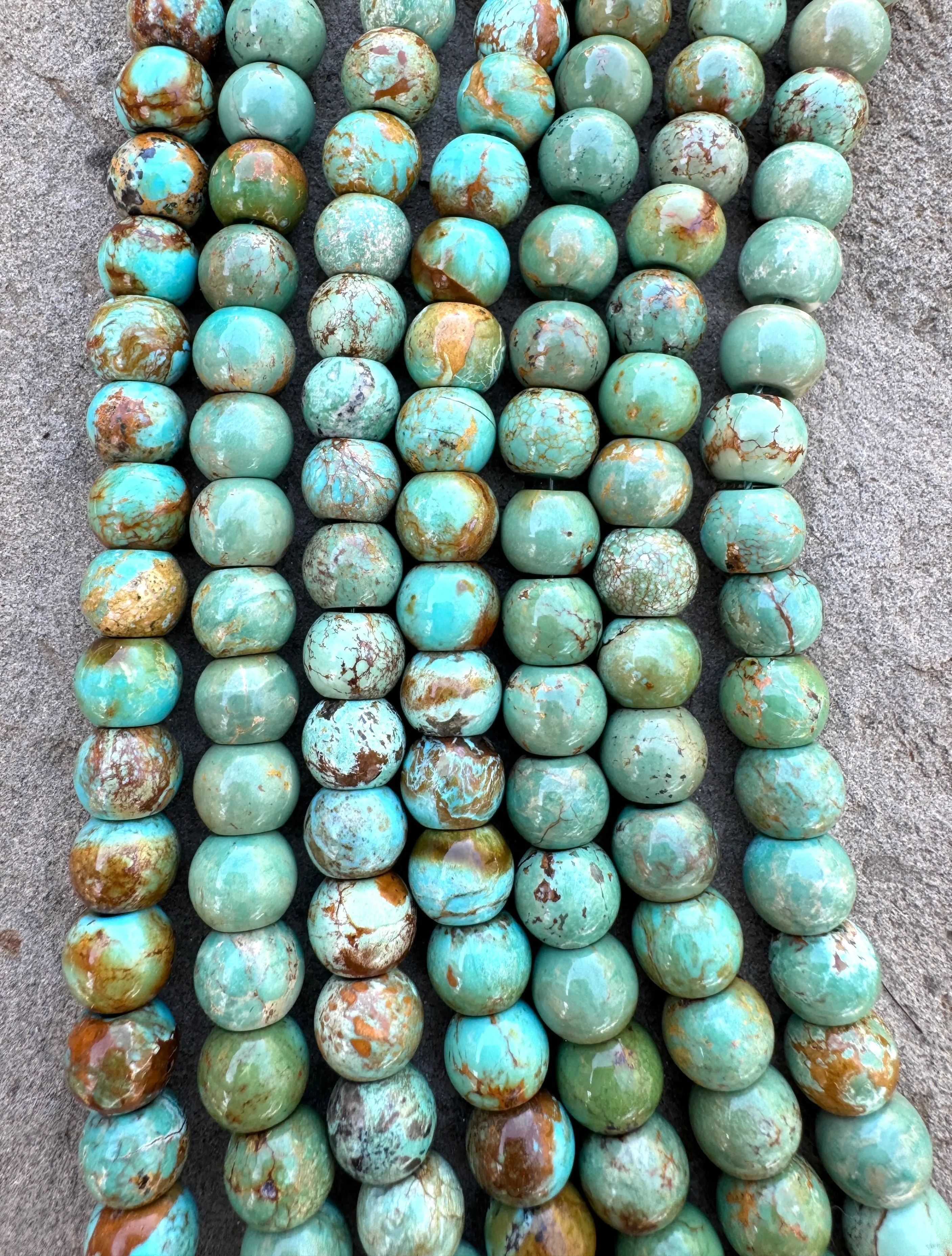 Hubei Turquoise (China) 10x8mm Drum Shaped Beads (8 inch Strand)