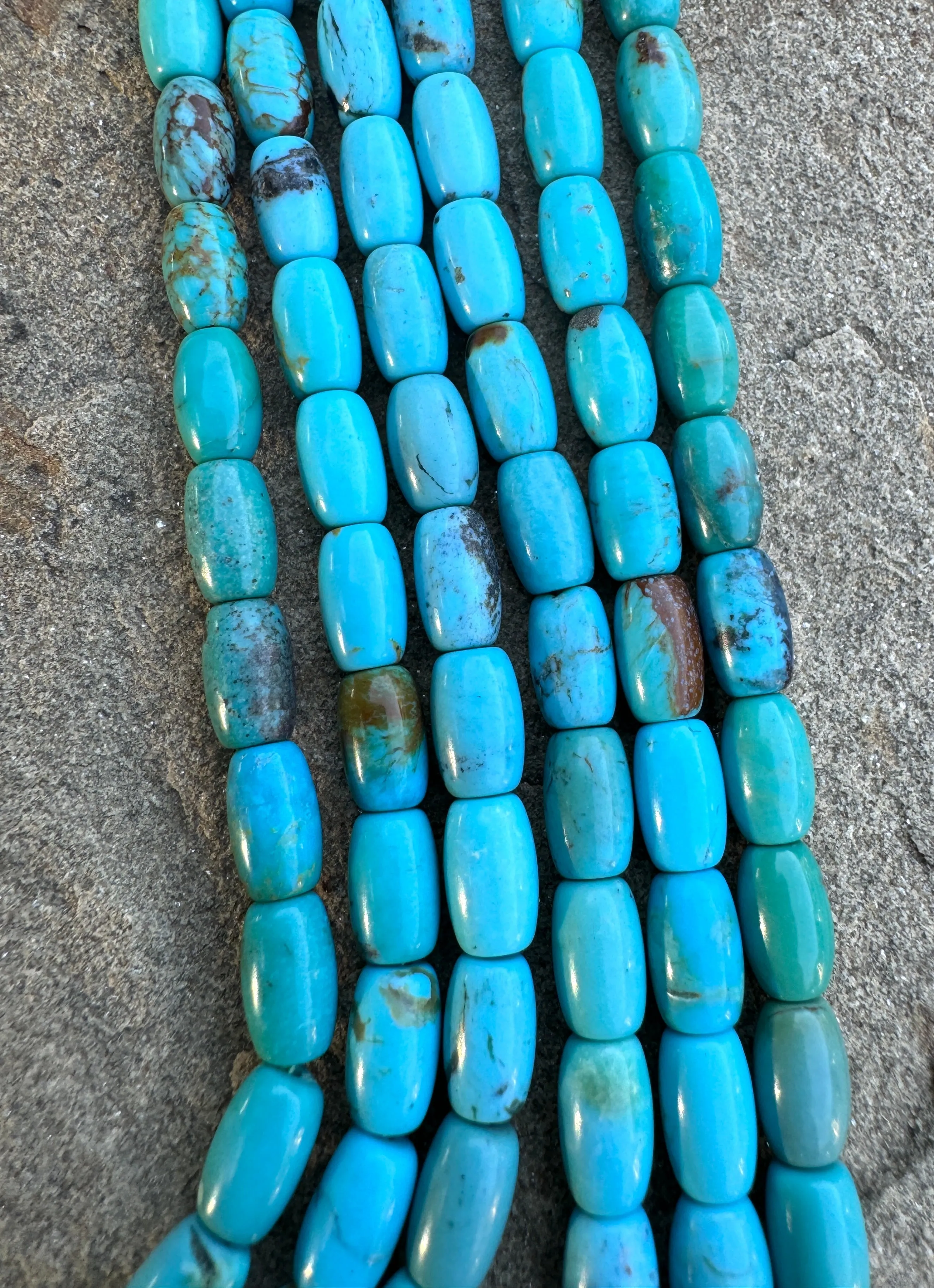 Hubei Turquoise (China)  5x8mm Barrel beads, 16 inch strand