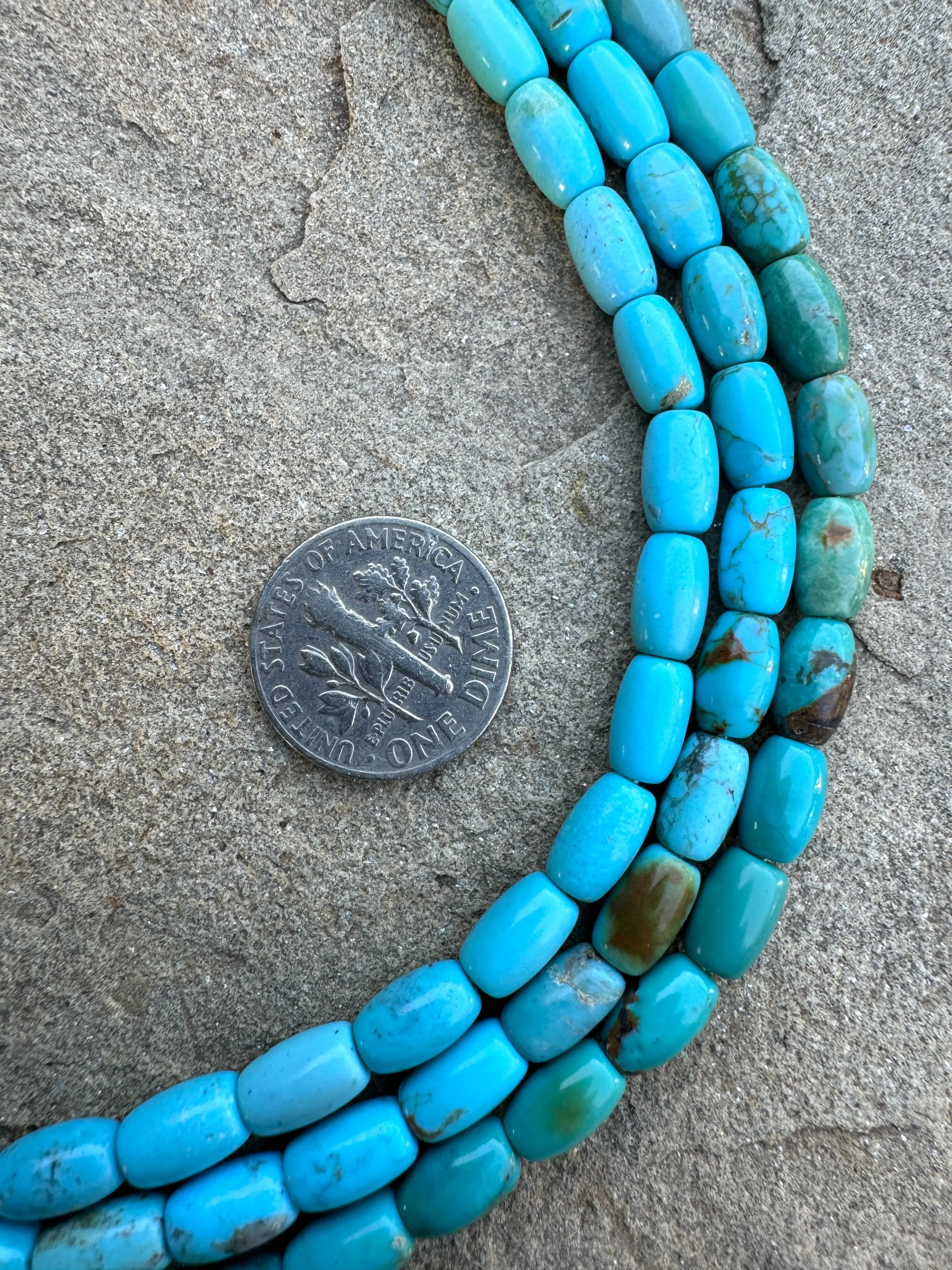 Hubei Turquoise (China)  5x8mm Barrel beads, 16 inch strand