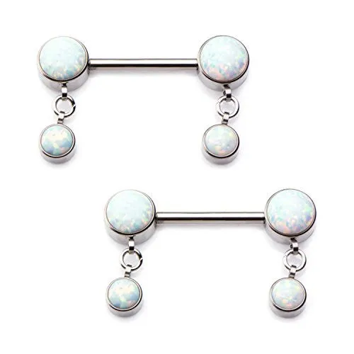 Implant Grade Titanium WildKlass Nipple Barbells with Forward Facing Dangle