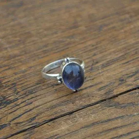 Iolite Gemstone Sterling Silver Ring - Birthstone Ring Jewelry, Iolite Jewelry, Iolite Gemstone