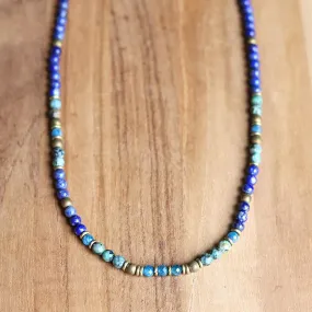 Lapis Lazuli and African Turquoise Delicate Necklace