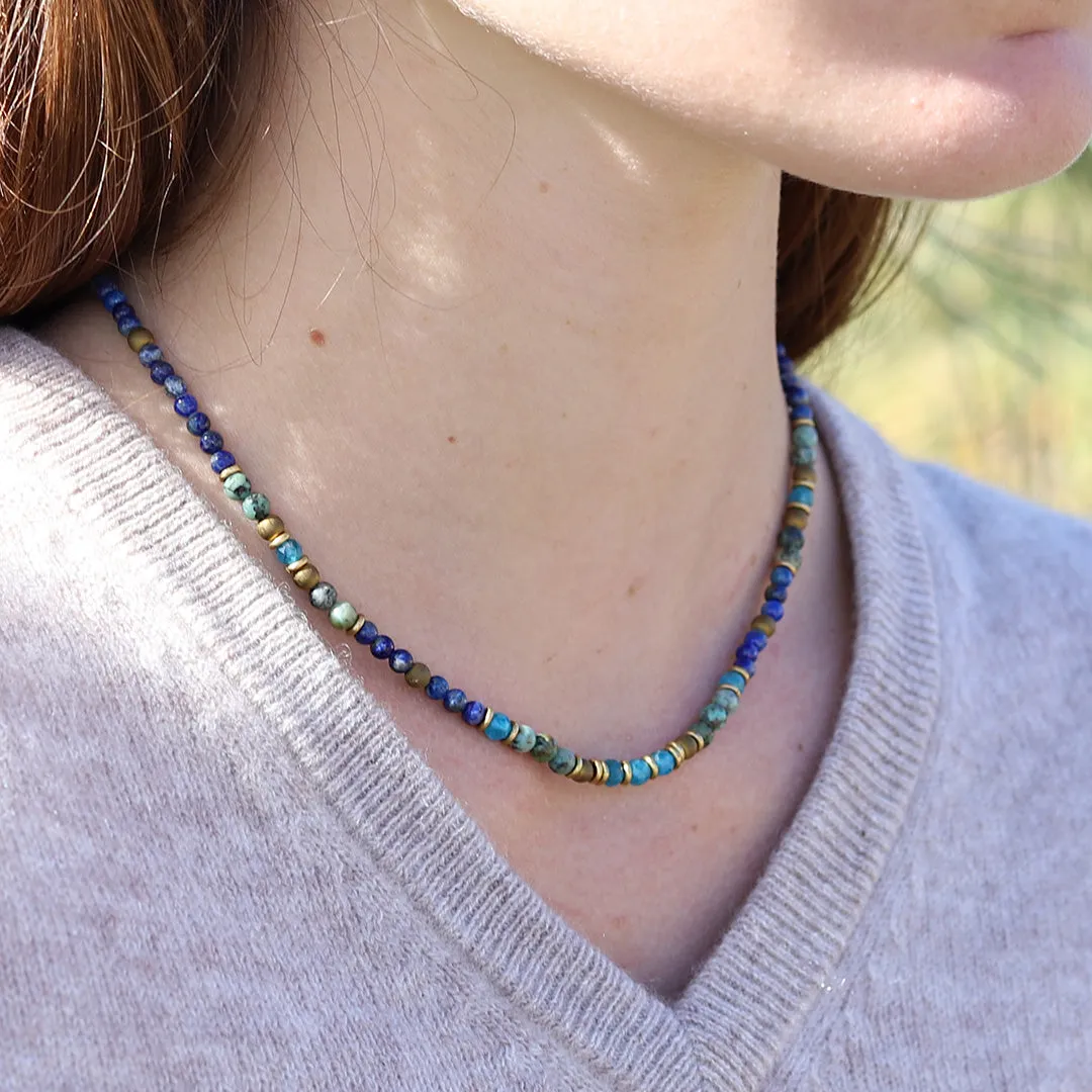 Lapis Lazuli and African Turquoise Delicate Necklace