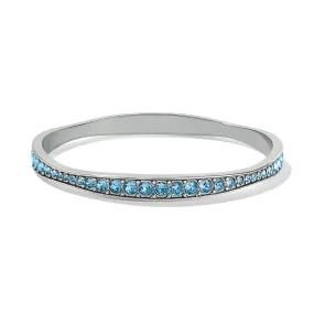 Light Hearted Crystal Bangle - Aqua