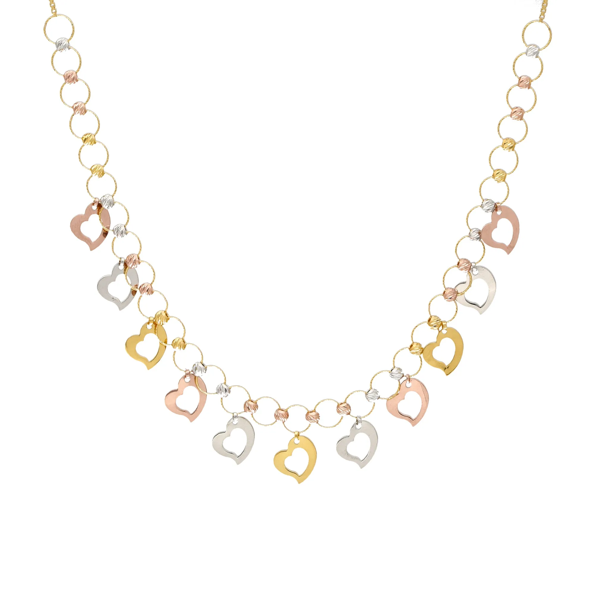 Lots of Love Necklace Set in 22K Multi-Tone Gold (12.2gm)