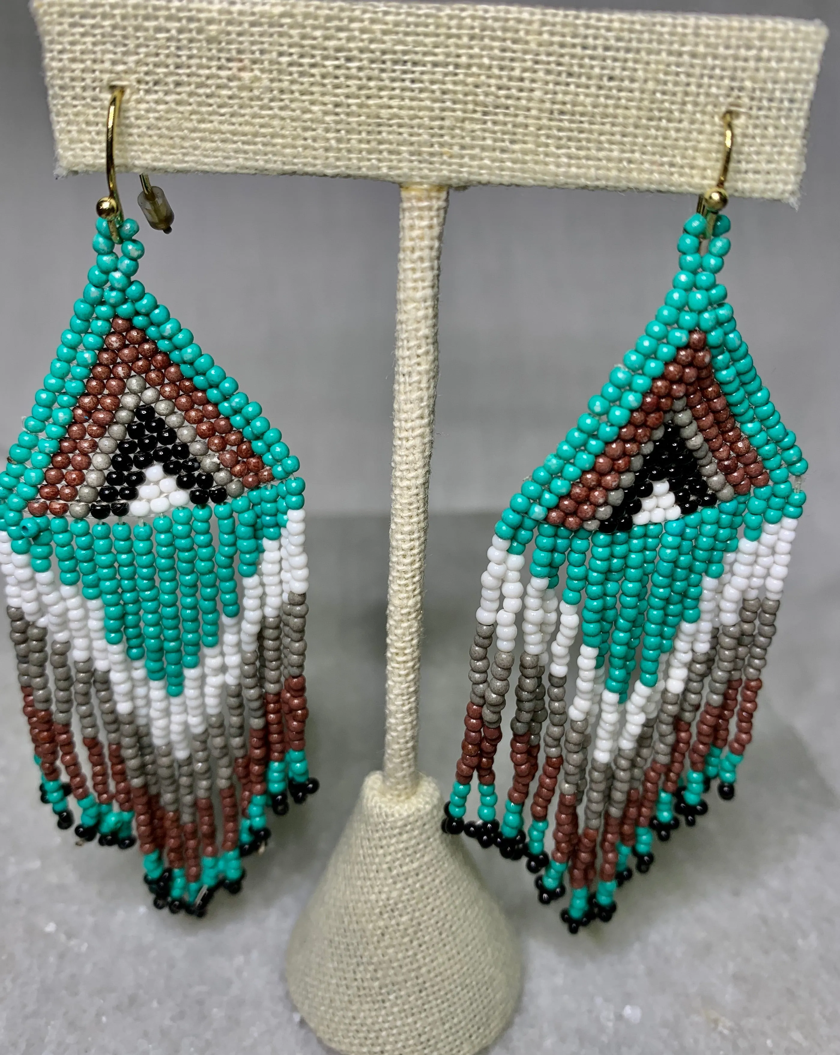 Multi Color Beaded Drop Earrings - Assorted