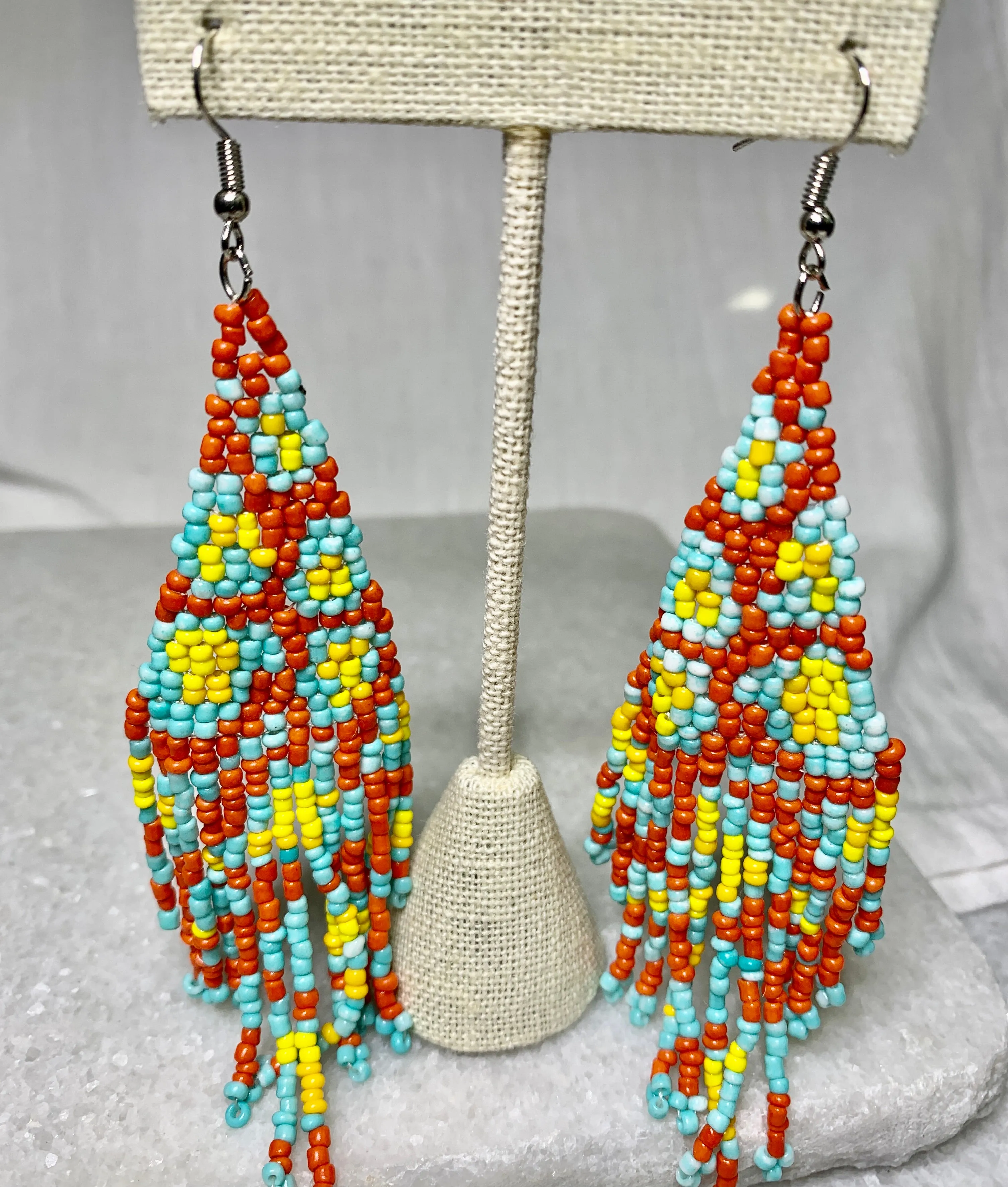 Multi Color Beaded Drop Earrings - Assorted