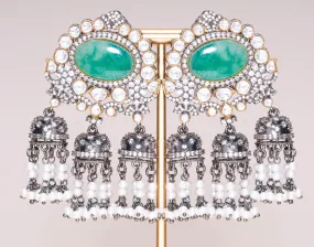 Nagma Statement Indian Jewelry Earrings - Jaipur Rose Modern Luxury Designer Indian Jewelry