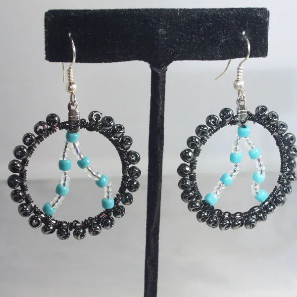 Odda Hoop Turquoise Bead Earrings